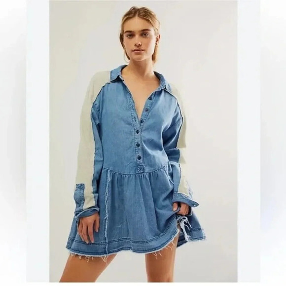 Free People Mini Tunic
Dress Women Boho Blue
Kenny Denim Classic Pocket - Picture 1 of 16